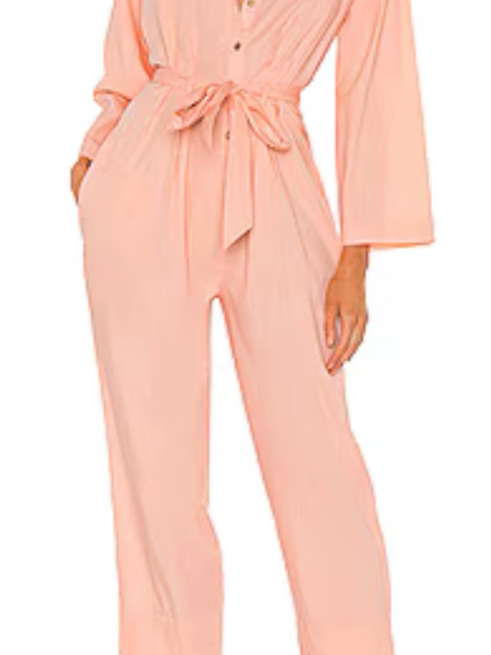 Free People Cameron Peach Soft Utility Jumpsuit. Medium
